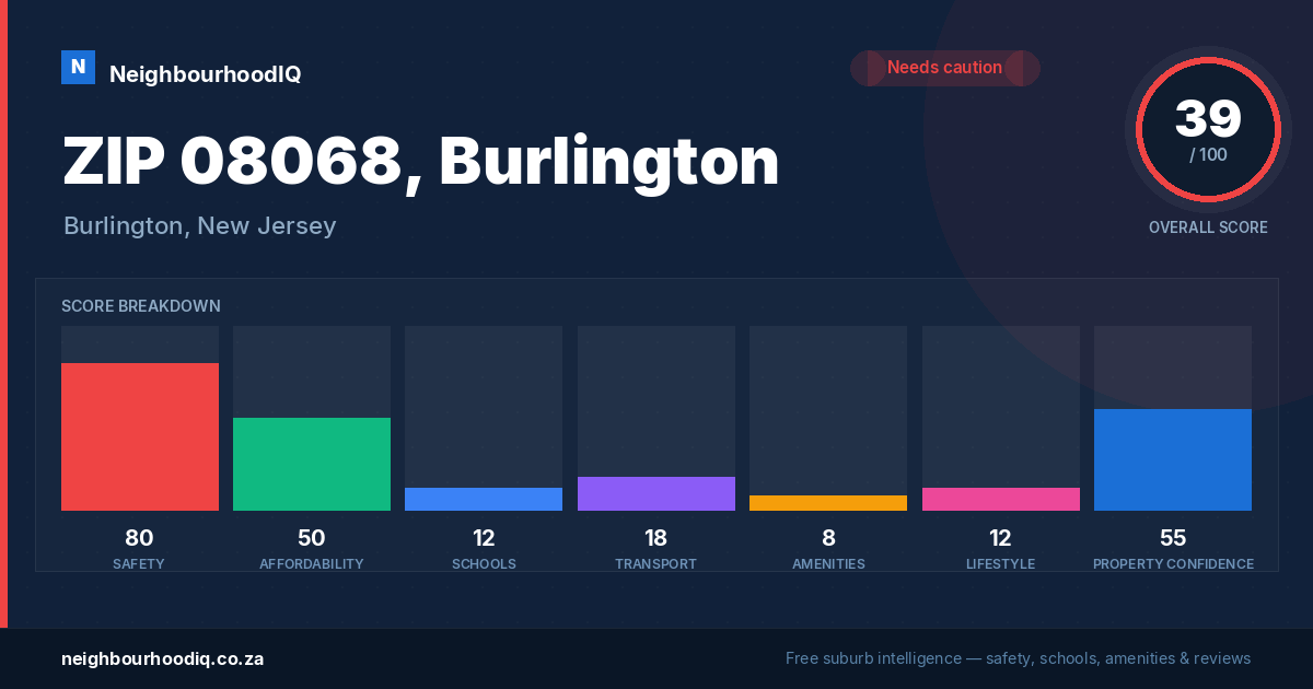ZIP 08068, Burlington report card