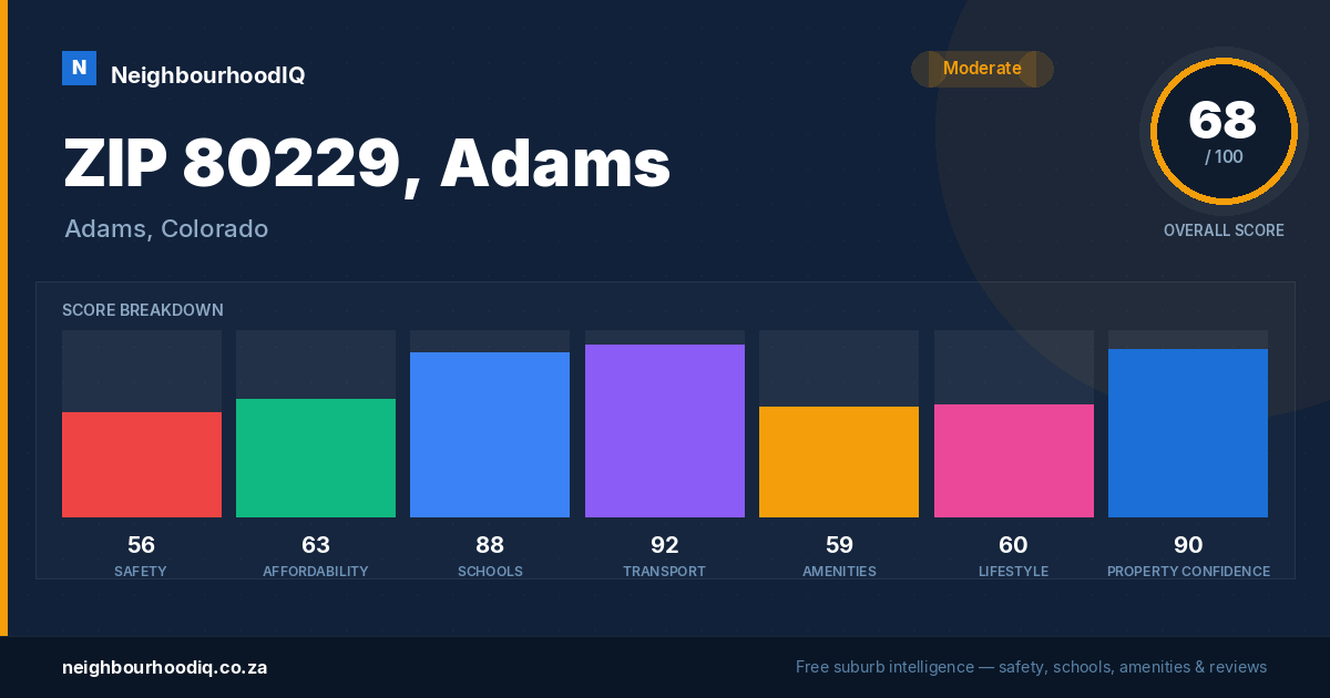 ZIP 80229, Adams report card